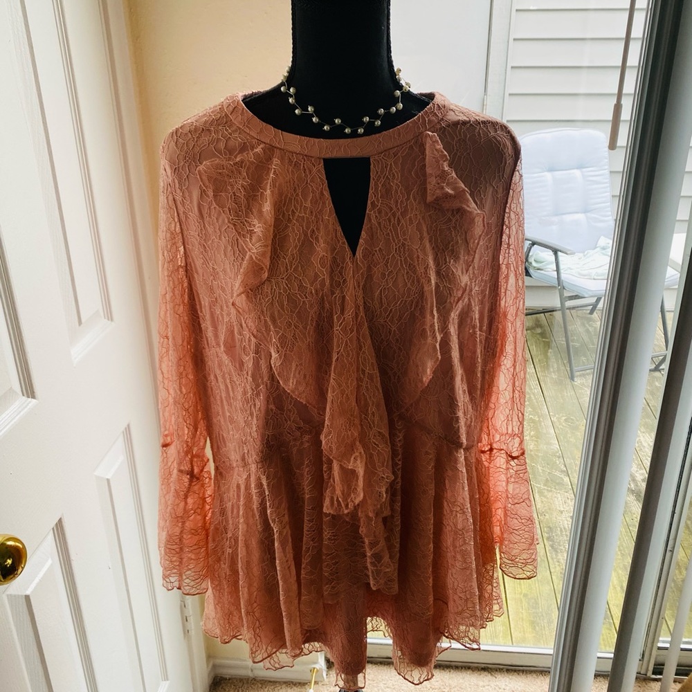 Pink/Peach full lace blouse